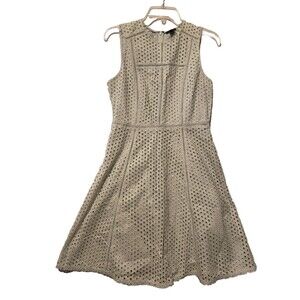 Ann Taylor Eyelet Fit & Flare Dress Mint Green Womens Size 2 Petite Sleeveless